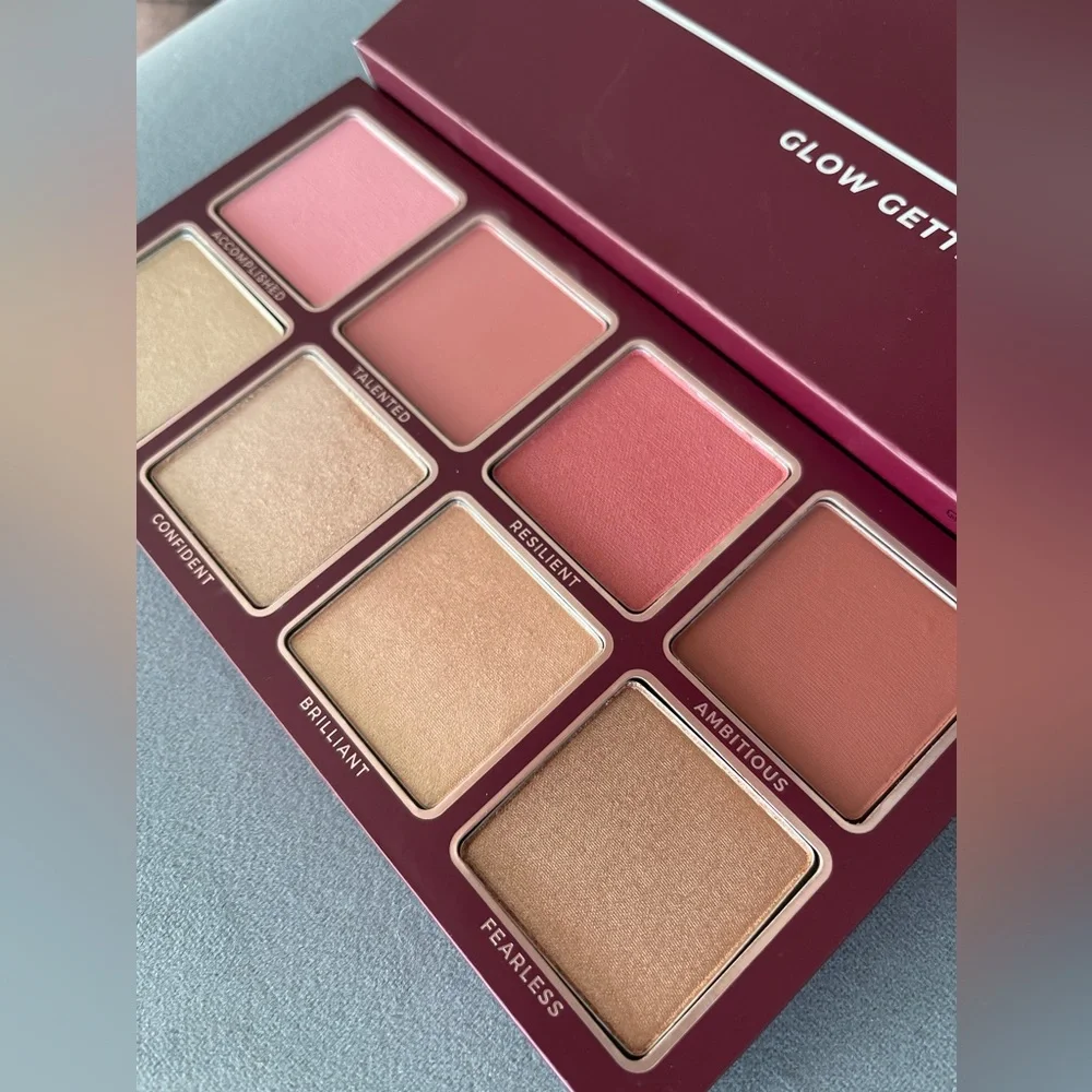 Blinc Glow Getter Face Palette, Cheek Palette with Highlighters, Blush & Contour